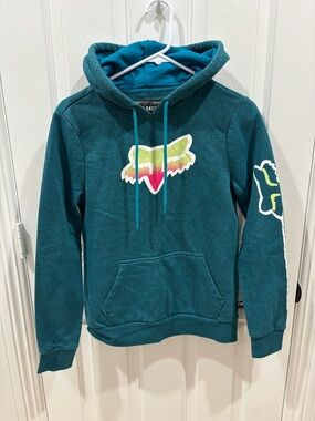 Fox Teal Hoodie with Neon Logo